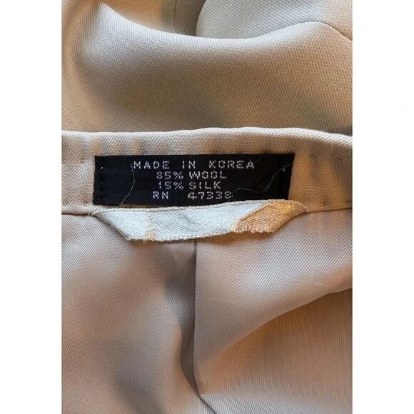 Jones New York 2 Piece Suit Mens 38R 33X26 Tan Wool Silk Blend Trendy Trousers - Picture 8 of 10